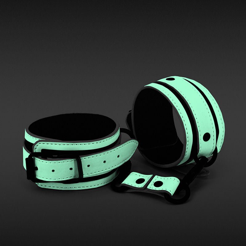 Glo bondage - glow in the dark ankle cuff - Product front view  | Flirtybay.com.au
